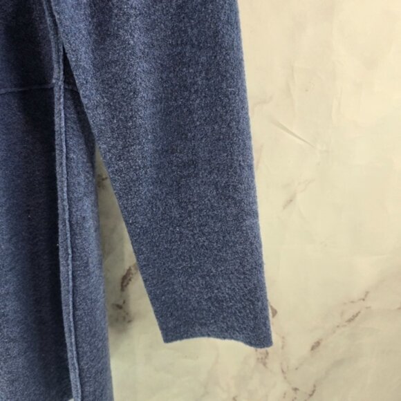 Eileen Fisher Jacket Womens Medium Petite Blue Wool Boiled Felted Zip Coat Mock - Picture 4 of 14